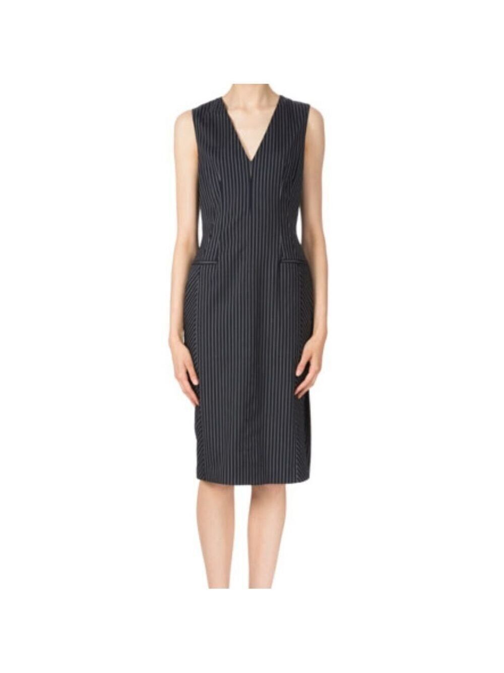 Altuzarra Blue/White Pinstripe Sheath Dress, Size 4